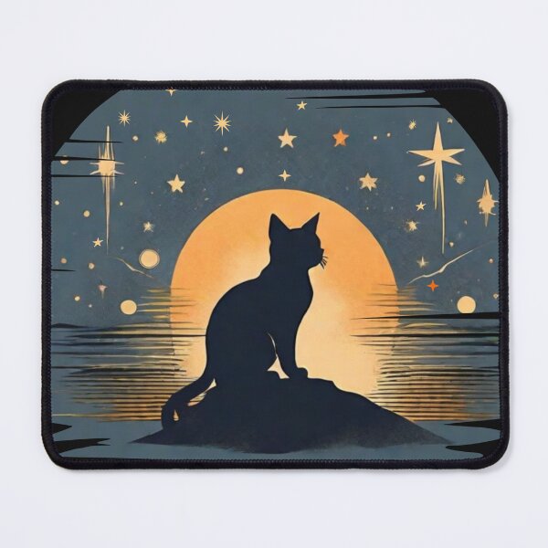 Item preview, A Cat watching the night, the stars and the sun setting designed and sold by Mahilis.