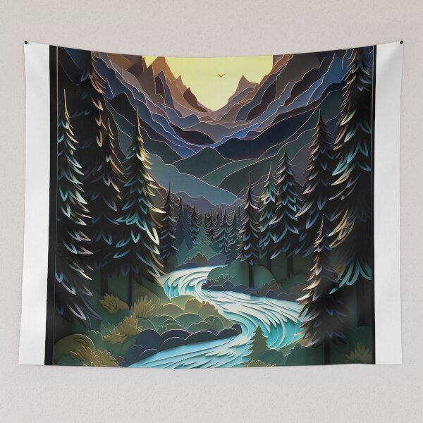 Item preview, Golden moon in the style of layered cut paper diorama designed and sold by UmagineArts.
