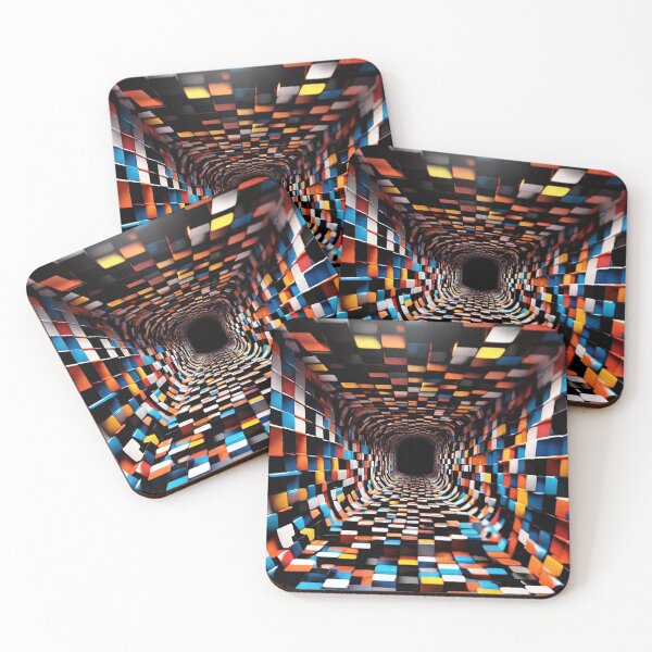 Item preview, 3d retro art in multiple color cubes in an infinite tunnel designed and sold by Carlos Gudino.