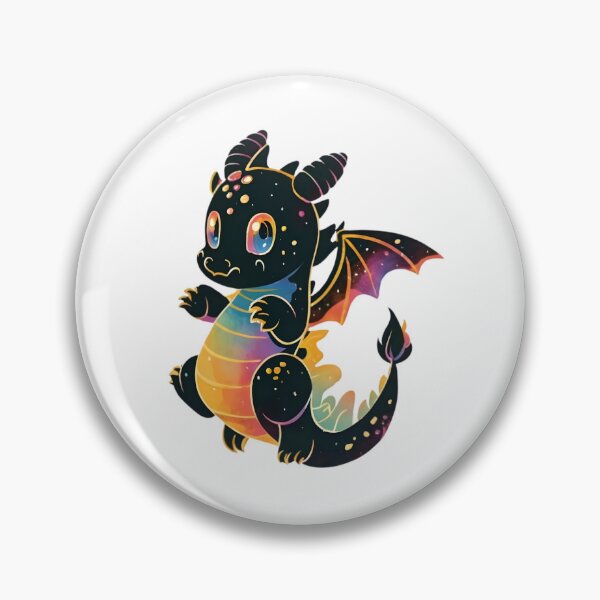 Item preview, Cute Magical Black Dragon Illustration designed and sold by DragonRealms.