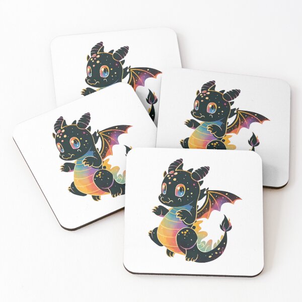 Item preview, Cute Magical Black Dragon Illustration designed and sold by DragonRealms.