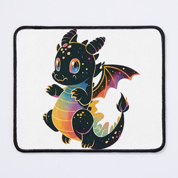 Item preview, Cute Magical Black Dragon Illustration designed and sold by DragonRealms.