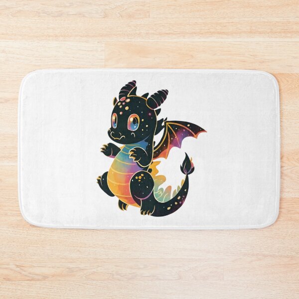 Item preview, Cute Magical Black Dragon Illustration designed and sold by DragonRealms.