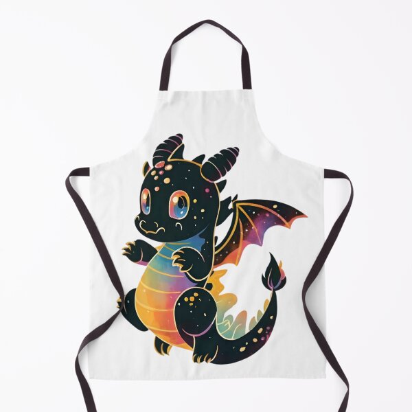 Item preview, Cute Magical Black Dragon Illustration designed and sold by DragonRealms.