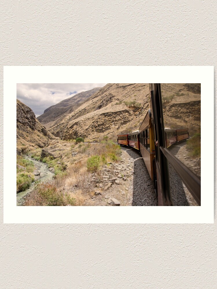 Alternate view of Devil's Nose train ride in mountain valley, Ecuador Art Print