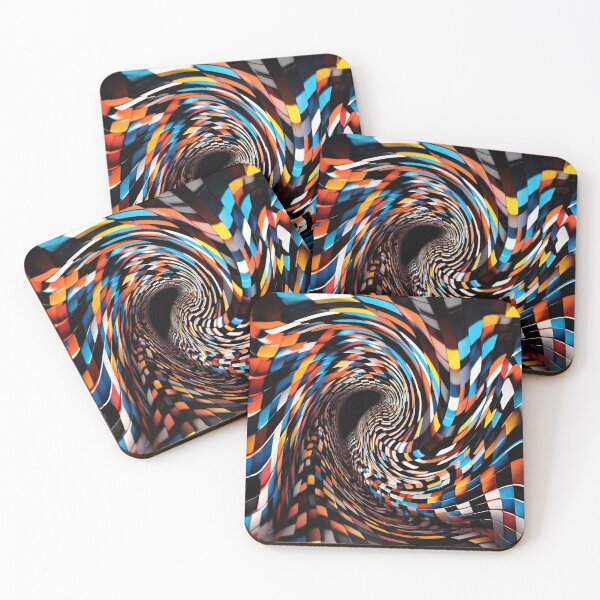 Item preview, 3d retro art distorted in color cubes in twisted tunnel waves designed and sold by Carlos Gudino.