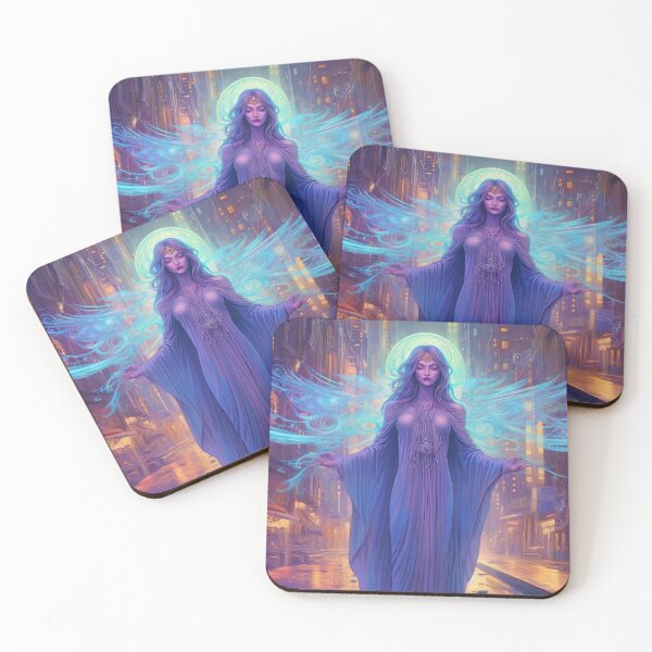Item preview, Midnight Sorceress - Neon Magic Cityscape Art designed and sold by ThatsTheStyle.