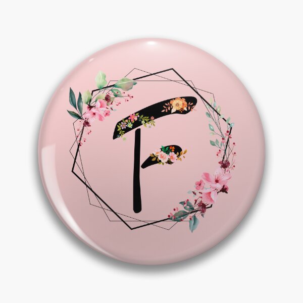 Item preview, F monogram flowers, watercolor designed and sold by OmikronStore.