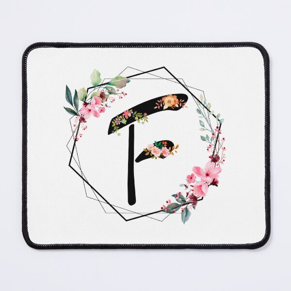 Item preview, F monogram flowers, watercolor designed and sold by OmikronStore.
