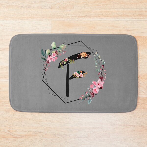 Item preview, F monogram flowers, watercolor designed and sold by OmikronStore.