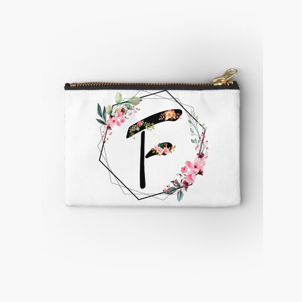 Item preview, F monogram flowers, watercolor designed and sold by OmikronStore.
