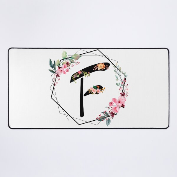 Item preview, F monogram flowers, watercolor designed and sold by OmikronStore.