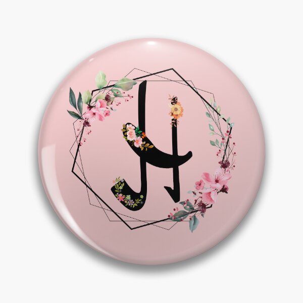 Item preview, H monogram flowers, watercolor designed and sold by OmikronStore.