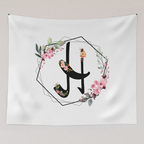 Item preview, H monogram flowers, watercolor designed and sold by OmikronStore.