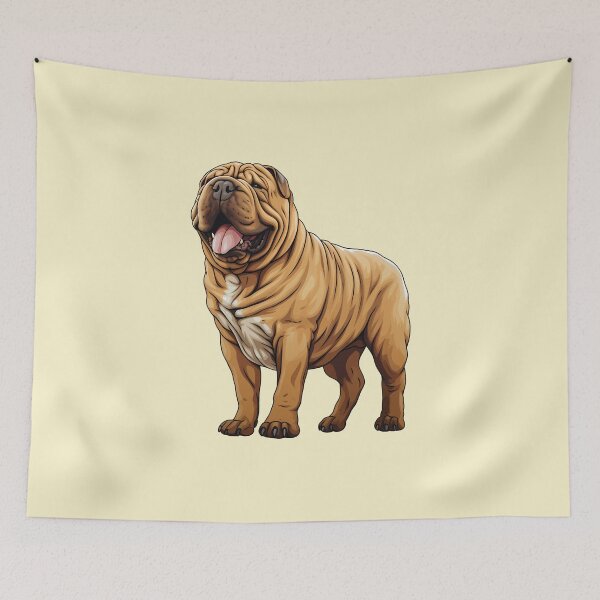 Item preview, Charming Yellow and Creme Shar-Pei Puppy Dog Drawing designed and sold by meganohm.