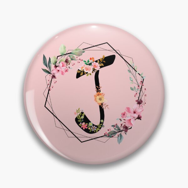Item preview, J monogram flowers, watercolor designed and sold by OmikronStore.