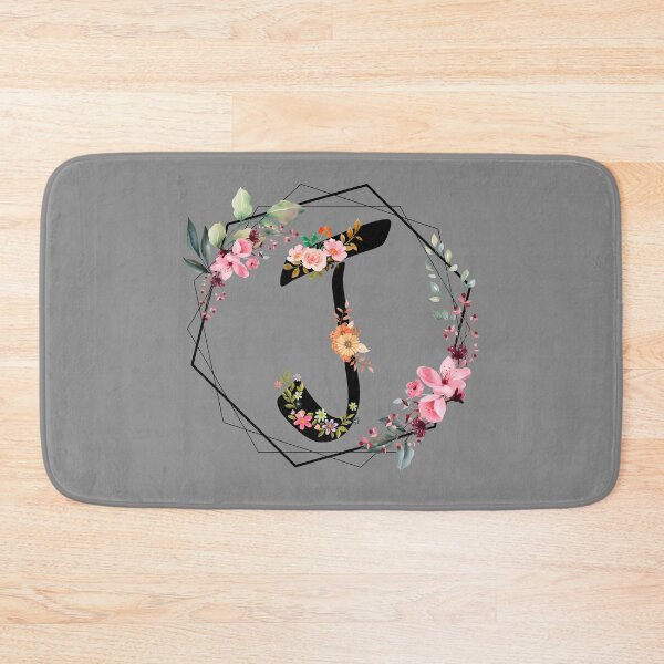 Item preview, J monogram flowers, watercolor designed and sold by OmikronStore.