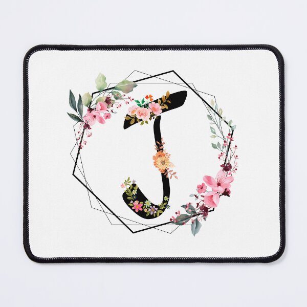 Item preview, J monogram flowers, watercolor designed and sold by OmikronStore.