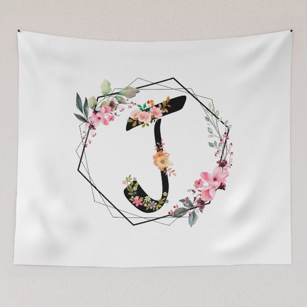 Item preview, J monogram flowers, watercolor designed and sold by OmikronStore.