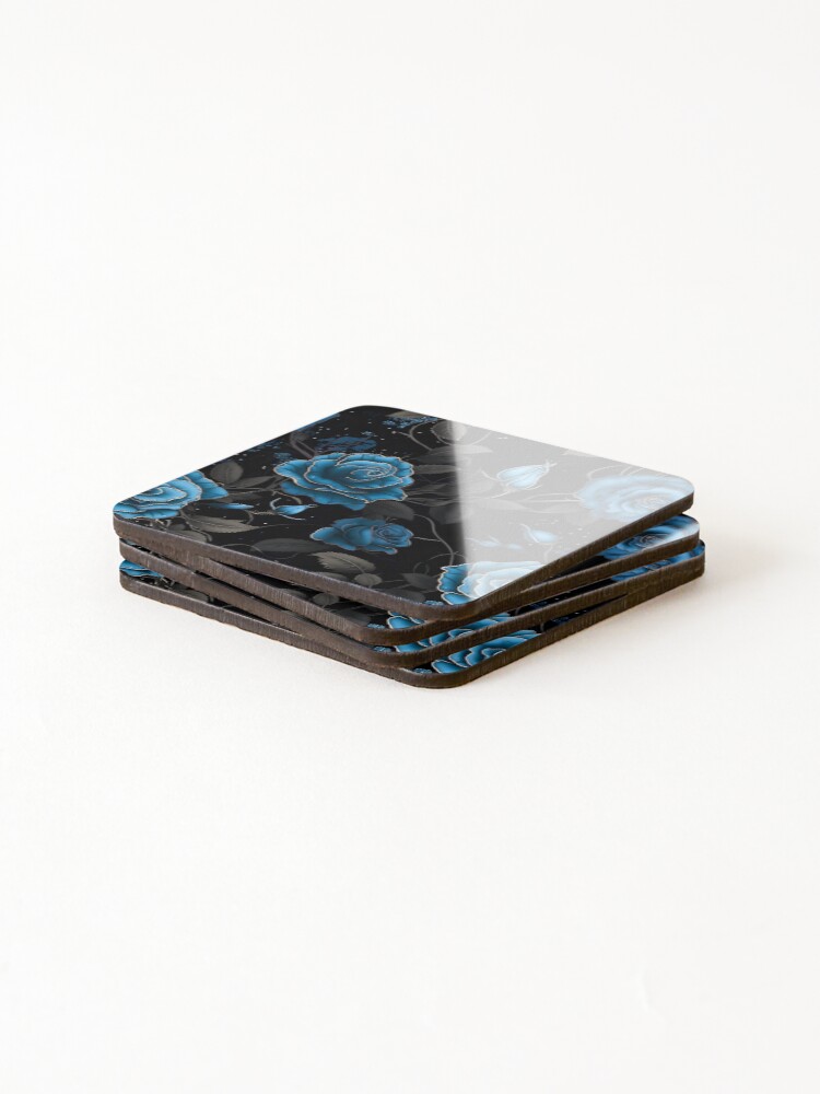 Thumbnail 4 of 5, Coasters (Set of 4), Blue Roses designed and sold by UmagineArts.