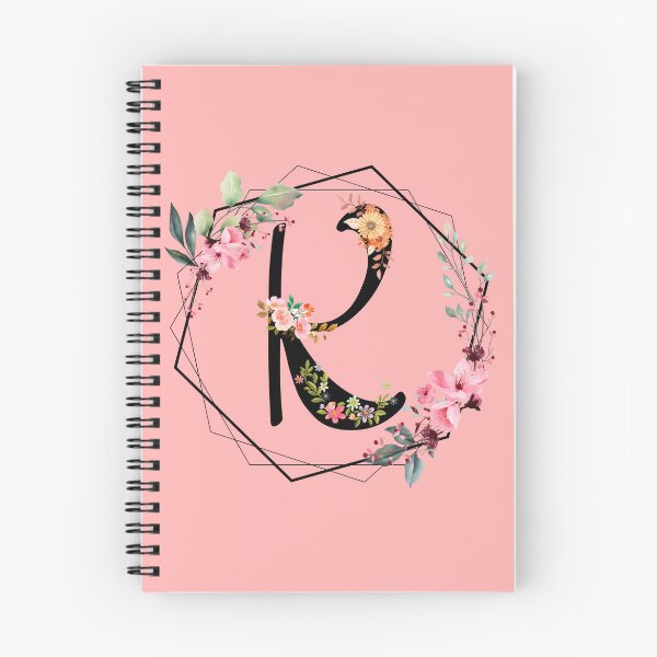 Item preview, K monogram flowers, watercolor designed and sold by OmikronStore.