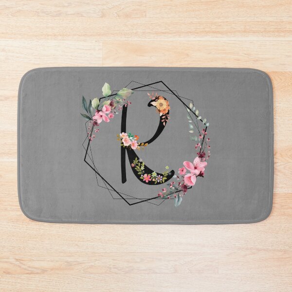 Item preview, K monogram flowers, watercolor designed and sold by OmikronStore.