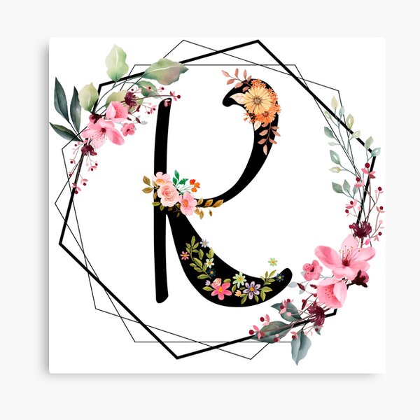 Item preview, K monogram flowers, watercolor designed and sold by OmikronStore.