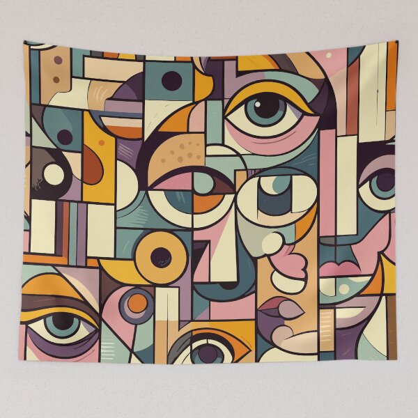 Item preview, Abstract Faces Pattern designed and sold by Ikibrai.