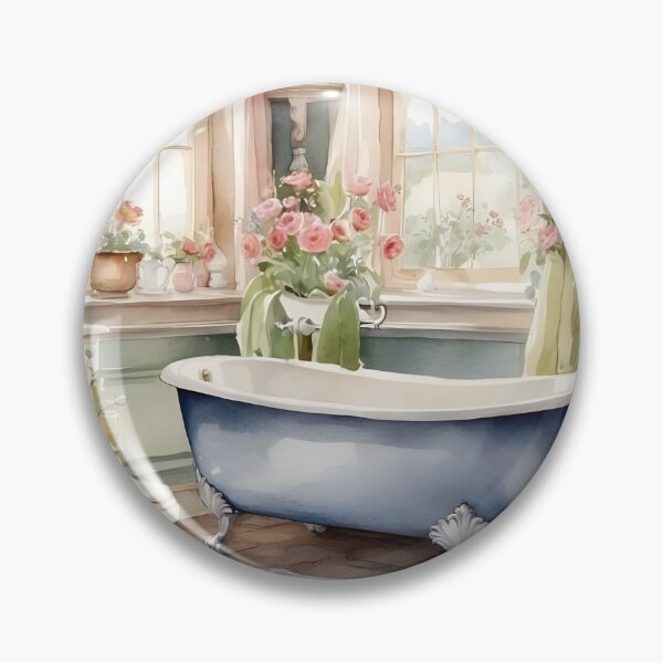 Item preview, Vintage bathtub near window in English cottage style. designed and sold by Jayjaynaenae.