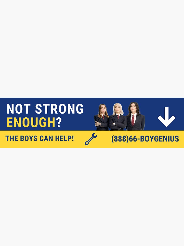 "Boygenius Not Strong Enough Bumper Sticker" Sticker for Sale by