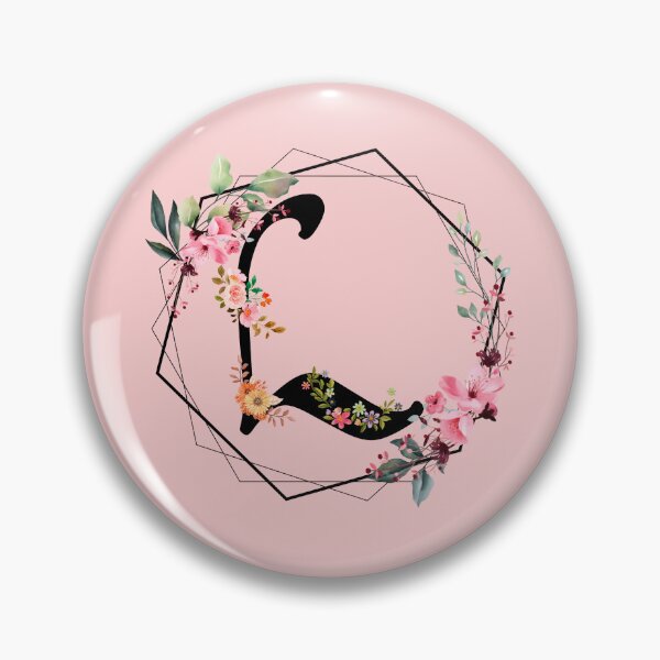 Item preview, L monogram flowers, watercolor designed and sold by OmikronStore.