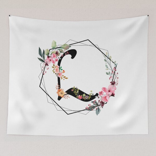 Item preview, L monogram flowers, watercolor designed and sold by OmikronStore.