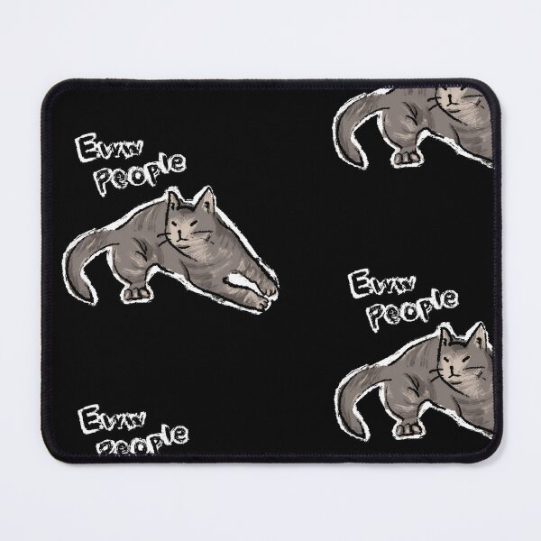 Item preview, Funny Cute Cat Meme Eww People Black Background Design by Zeesdesign on Redbubble designed and sold by ZEESDESIGN.