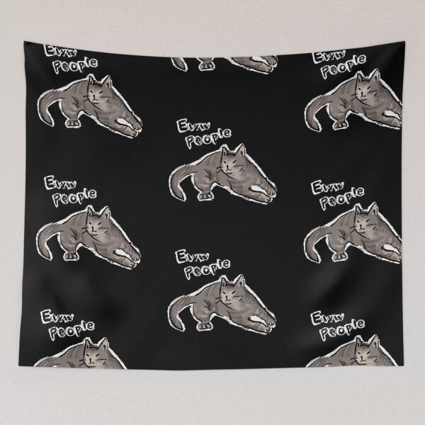 Item preview, Funny Cute Cat Meme Eww People Black Background Design by Zeesdesign on Redbubble designed and sold by ZEESDESIGN.