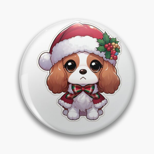 Item preview, Chibi Cavalier King Charles Spaniel in Christmas designed and sold by City0fDreams.