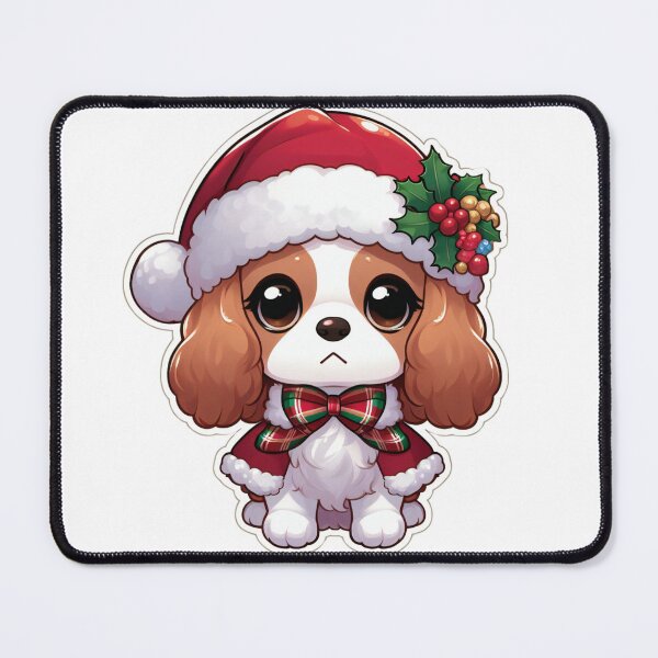 Item preview, Chibi Cavalier King Charles Spaniel in Christmas designed and sold by City0fDreams.