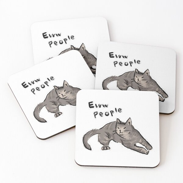 Item preview, Funny Cute Cat Meme Eww People Design by Zeesdesign on Redbubble designed and sold by ZEESDESIGN.