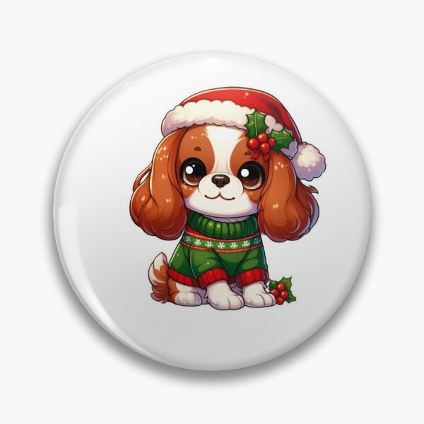 Item preview, Chibi Cavalier King Charles Spaniel in Christmas designed and sold by City0fDreams.