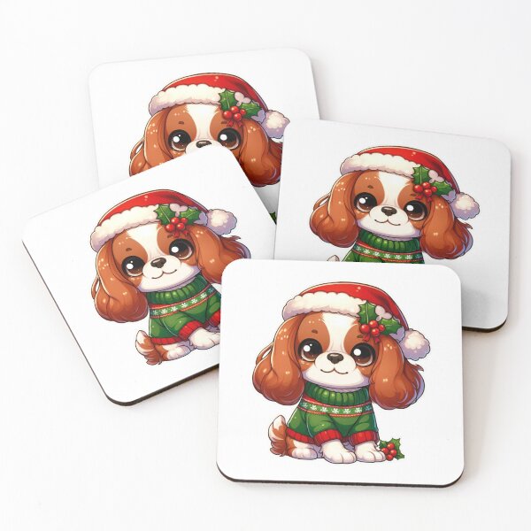 Item preview, Chibi Cavalier King Charles Spaniel in Christmas designed and sold by City0fDreams.