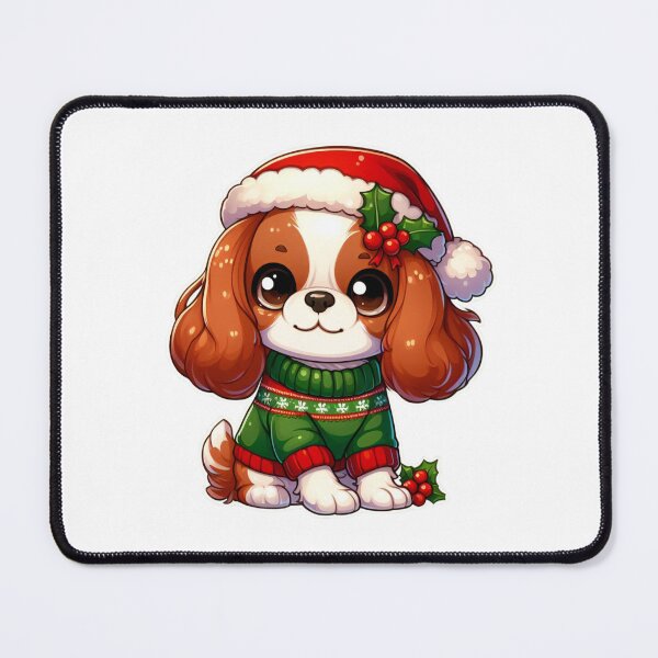 Item preview, Chibi Cavalier King Charles Spaniel in Christmas designed and sold by City0fDreams.