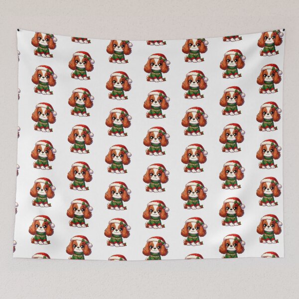 Item preview, Chibi Cavalier King Charles Spaniel in Christmas designed and sold by City0fDreams.