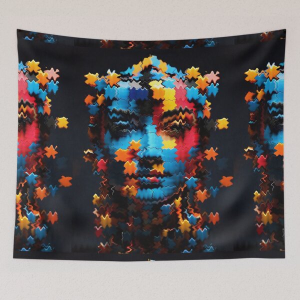 Item preview, cubism art 3d woman face in multiple colored stains designed and sold by Carlos Gudino.