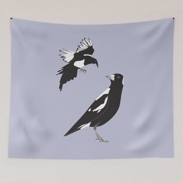 Item preview, Australian magpie birds black and white designed and sold by ahahdodo.