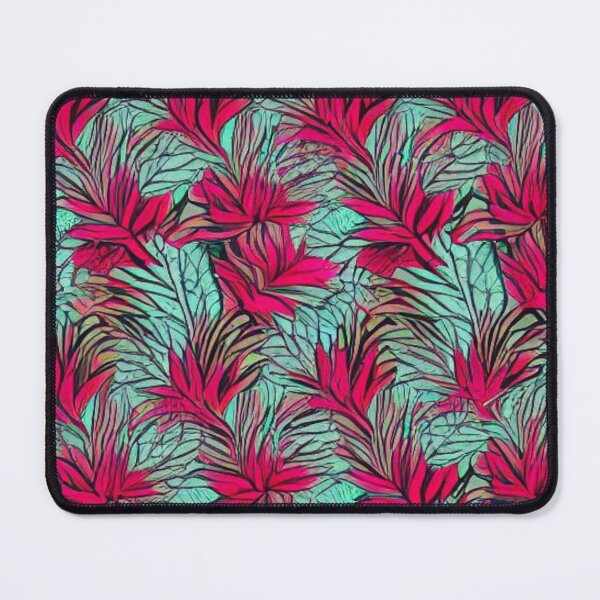 Item preview, Abstract Red Foliage on Blue designed and sold by calibrit.