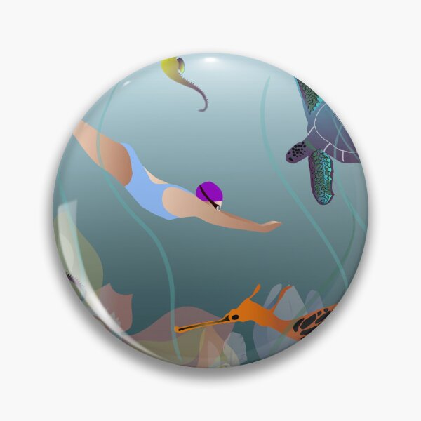 Item preview, Swimming with turtle and sea horse designed and sold by ahahdodo.