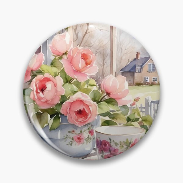 Item preview, English tea cup and flower pot on windowsill with sunlight. designed and sold by Jayjaynaenae.