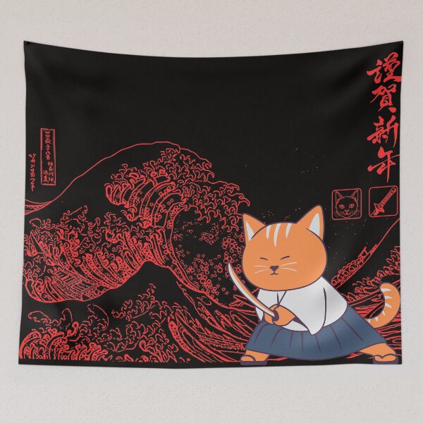 Item preview, Cat Samurai And The Great Wave designed and sold by Agunikyle.