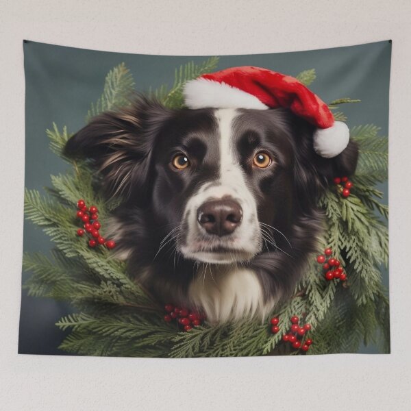 Aperçu de l'œuvre Noël avec un Border Collie créée et vendue par TheAnimalZ00.