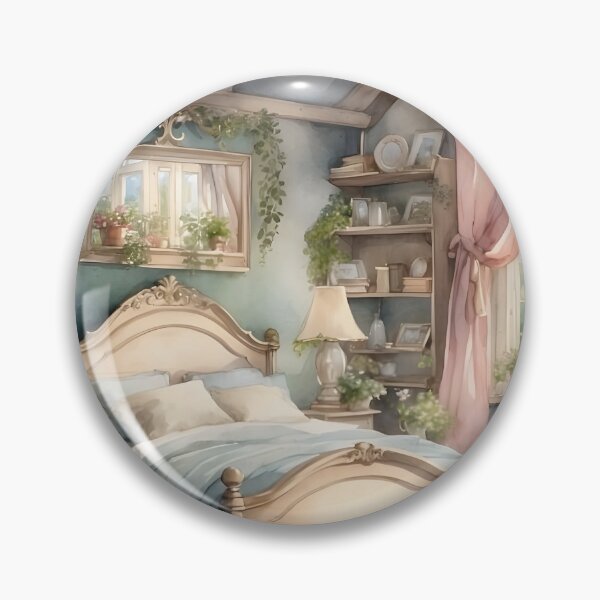 Item preview, Romance bedroom in English cottage house watercolor style designed and sold by Jayjaynaenae.