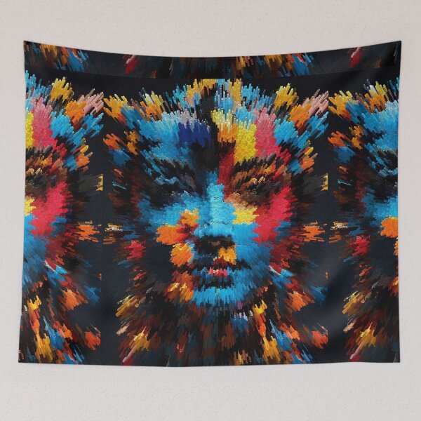 Item preview, Cubism art 3d woman face in multicolor explosion designed and sold by Carlos Gudino.